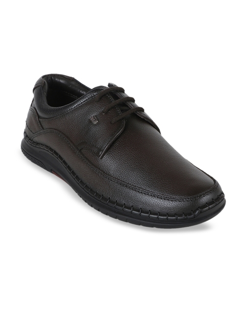 

ID Men Coffee Brown Leather Semi-Formal Derbys