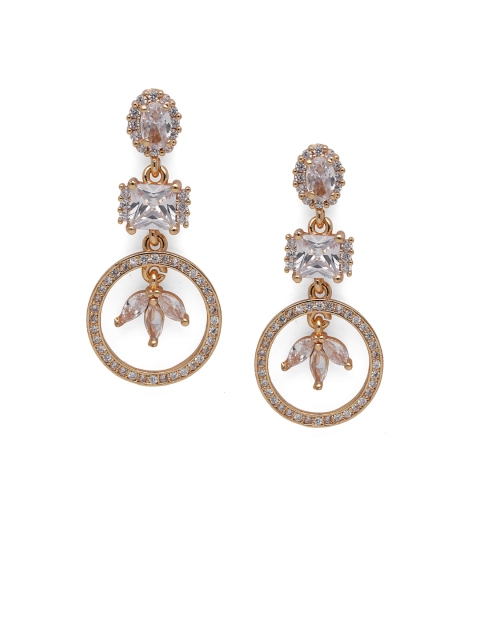 

Fabstreet Gold-Plated Handcrafted Embellished Contemporary Drop Earrings