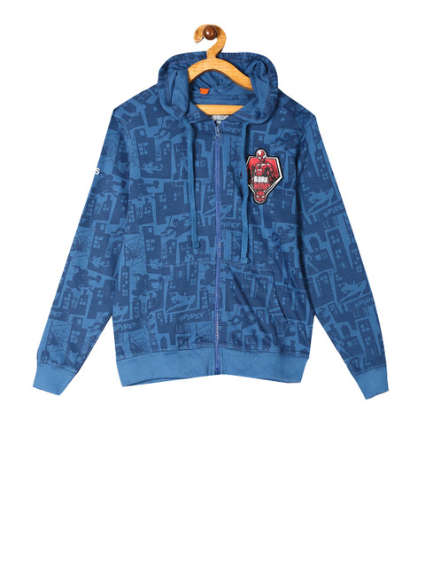

Colt Boys Blue Printed Hooded Sweatshirt