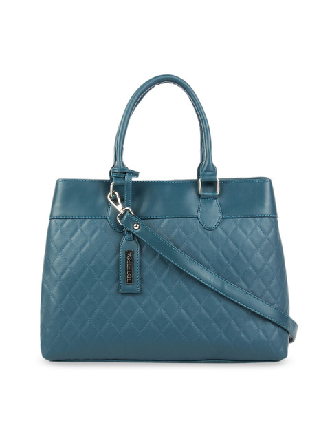 

Toteteca Teal Blue Textured Handheld Bag