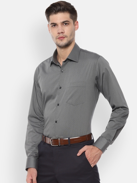 

Van Heusen Men Grey Slim Fit Self Design Formal Shirt