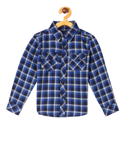 

Cherokee Boys Blue Regular Fit Checked Casual Shirt