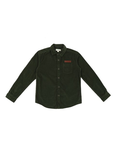 

Pantaloons Junior Boys Olive Green Regular Fit Solid Casual Shirt