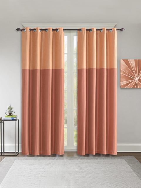 

Deco Window Orange & Rust Red Set of 2 Long Door Curtains