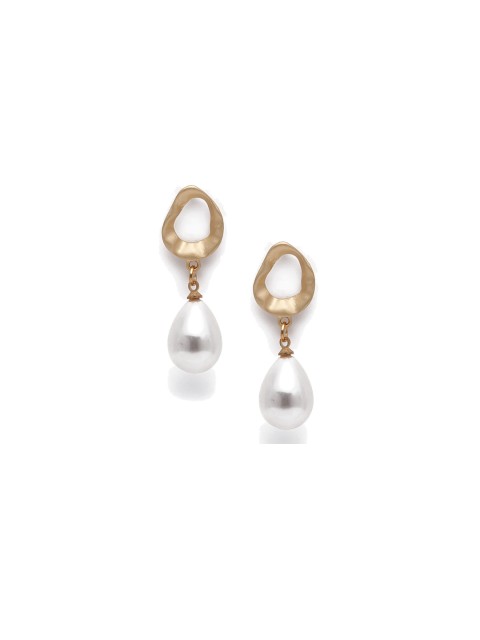 

Fabstreet Gold-Plated Teardrop Shaped Drop Earrings