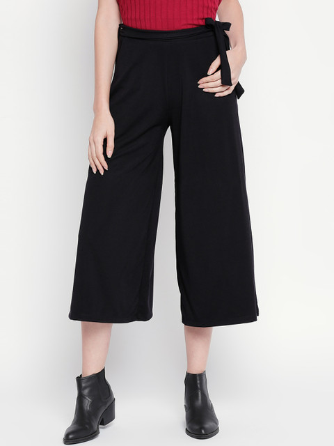 

Honey by Pantaloons Women Black Flared Solid Culottes