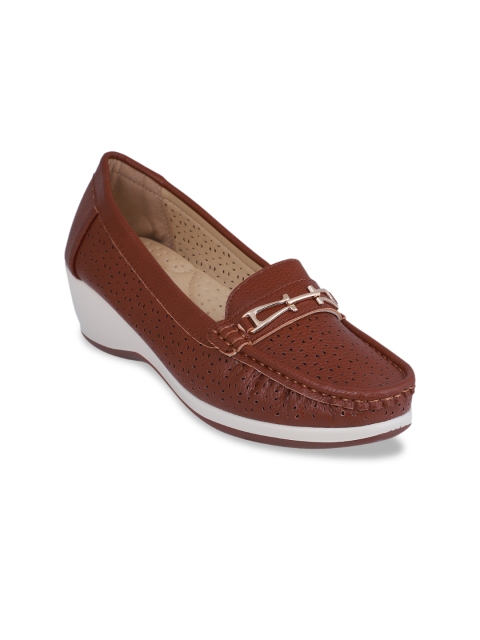 

pelle albero Women Brown Laser Cut Pumps