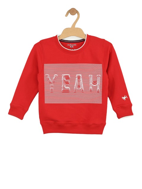 

Stupid Cupid Boys Red Printed Sweatshirt