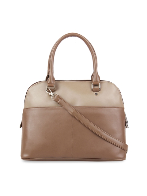 

Toteteca Beige Colourblocked Handheld Bag