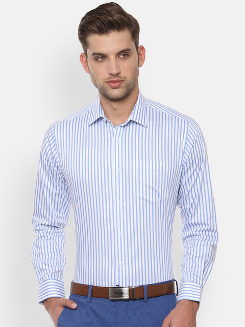 

Van Heusen Men Blue & White Regular Fit Striped Formal Shirt
