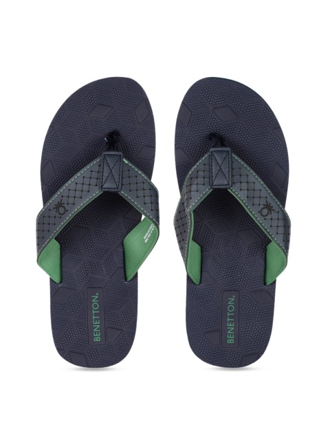 

United Colors of Benetton Men Navy Blue Printed Thong Flip-Flops