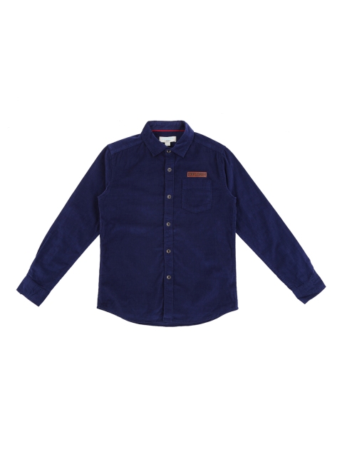 

Pantaloons Junior Boys Navy Blue Regular Fit Solid Casual Shirt