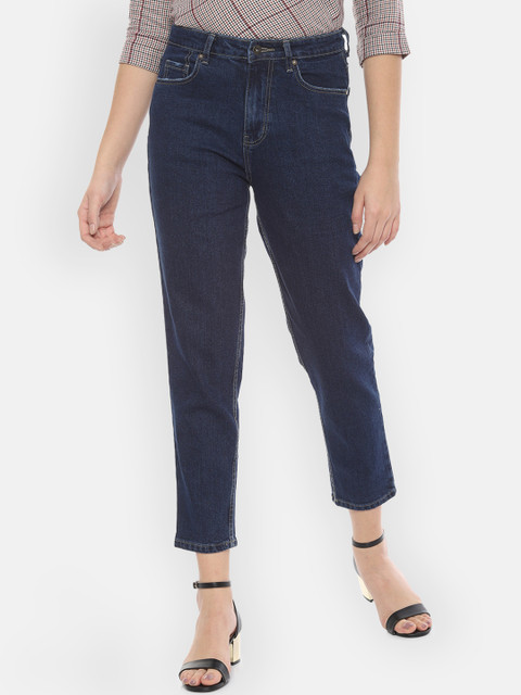 

People Women Blue Regular Fit Mid-Rise Clean Look Stretchable Jeans