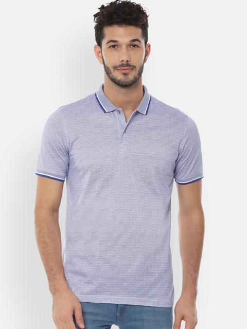

Van Heusen Men Blue and White Printed Polo Collar T-shirt