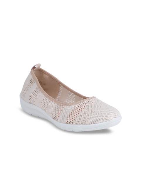 

pelle albero Women Beige Knitted Patterned Ballerinas