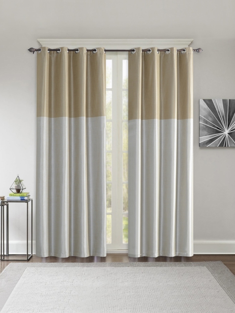 

Deco Window Silver-Toned & Gold-Toned Set of 2 Long Door Curtains