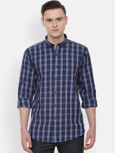 Allen Solly Men Blue Slim Fit Checked Casual Shirt