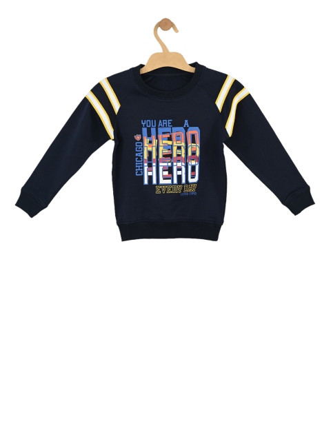 

Stupid Cupid Boys Navy Blue Printed Sweatshirt