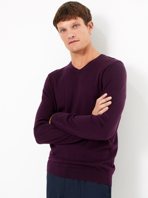 

Marks & Spencer Men Purple Solid Sweater