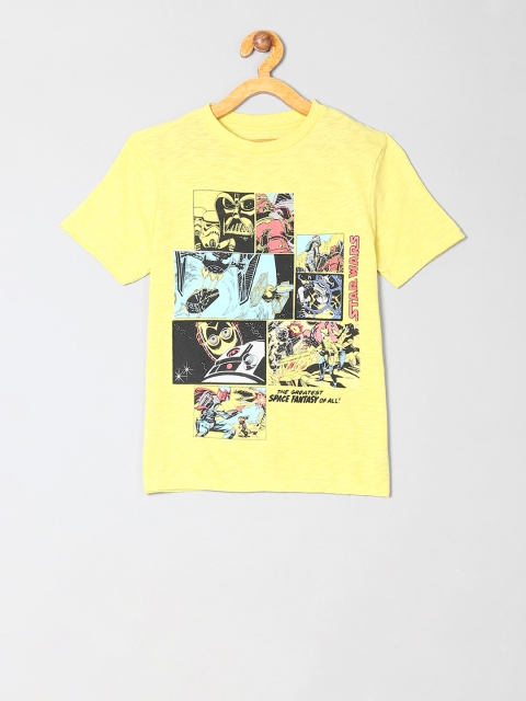 

GAP Boys Yellow Star Wars Printed Round Neck T-shirt