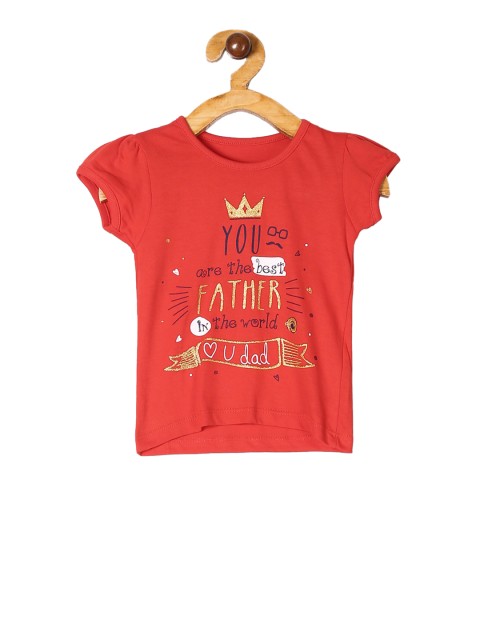 

Donuts Girls Red Printed Round Neck T-shirt