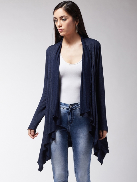 

MAGRE Women Blue Solid Open Front Shrug