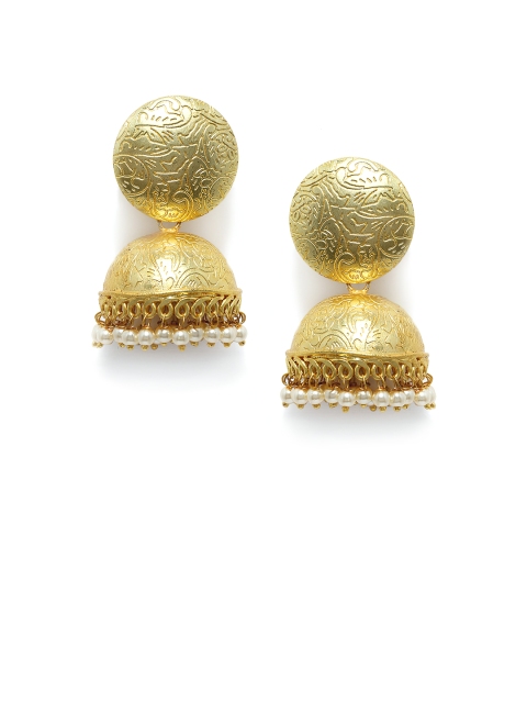

Fabstreet Gold-Plated Dome Shaped Jhumkas