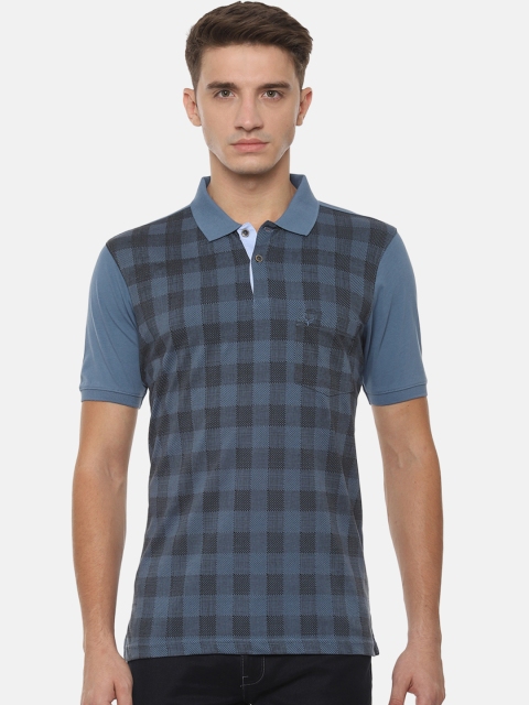 

Allen Solly Men Blue Checked Polo Collar T-shirt