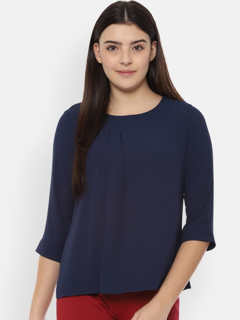

Allen Solly Woman Women Navy Blue Solid Top