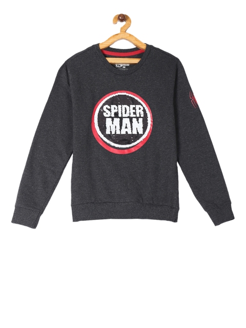 

Colt Boys Charcoal Grey Spiderman Sequin Printed Sweatshirt