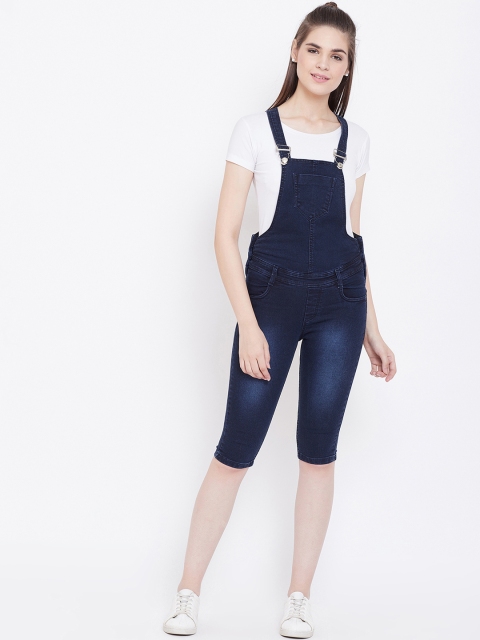 

Nifty Women Navy Blue Slim Fit Solid Dungarees