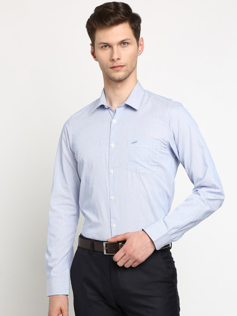 

Crocodile Men Blue Slim Fit Striped Formal Shirt