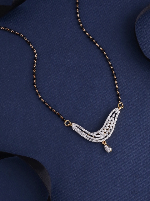 

Voylla Women Gold-Plated & Black Mangalsutra