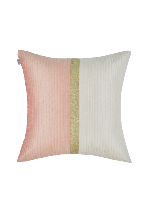 

HomeTown Multicoloured Single Floral Square Cushion Cover, Pink