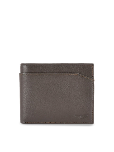 

Park Avenue Men Brown Solid Leather Two Fold Wallet