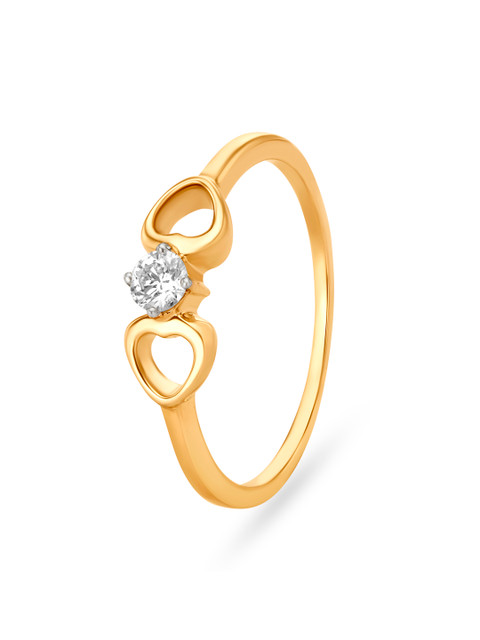 

Mia by Tanishq 14KT Gold Diamond Ring for Women in Cut-Out Heart Design