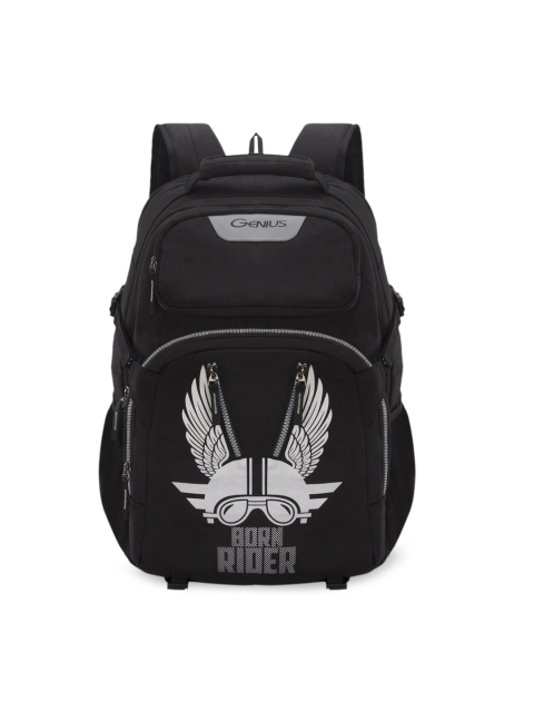 

Genius Unisex Black Graphic Print 19inches Large Laptop Backpack