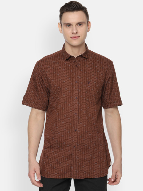 

Allen Solly Men Brown Slim Fit Printed Casual Shirt