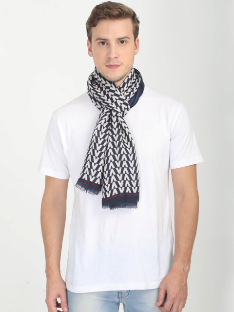 

FabSeasons Unisex Navy Blue & White Printed Scarf