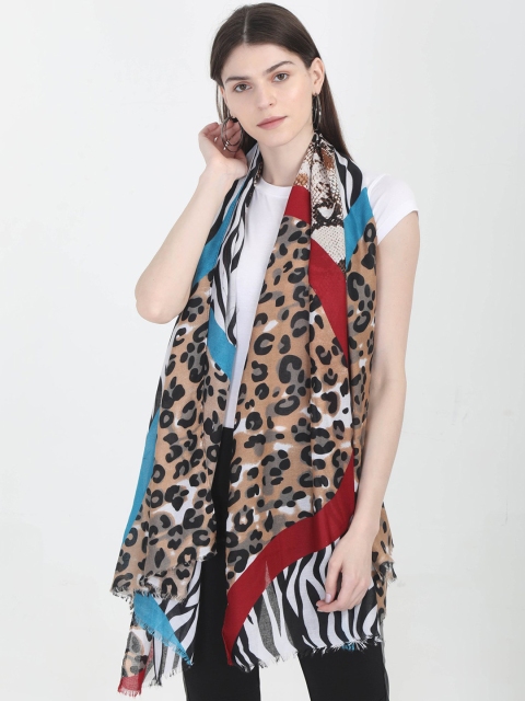 

FabSeasons Women Brown & Black Printed Scarf