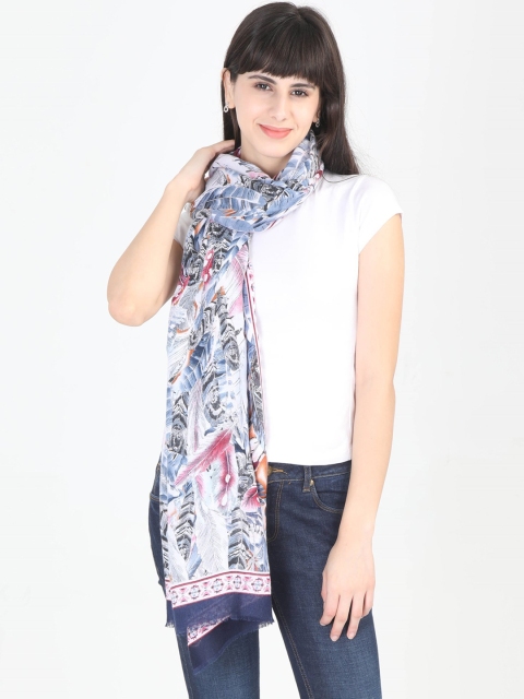 

FabSeasons Women Black & Pink Printed Scarf