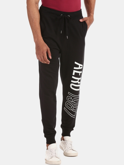 

Aeropostale Men Black Printed Straight Fit Joggers