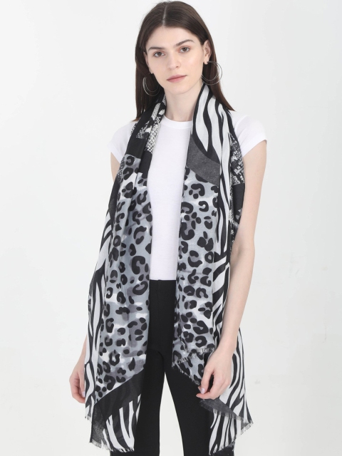 

FabSeasons Women Black Printed Scarf