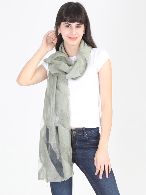 

FabSeasons Women Green Self Design Scarf