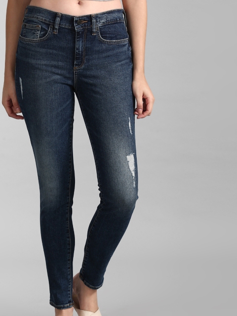 

GAP Women Blue Skinny Fit Mid-Rise Mildly Distressed Stretchable Jeans