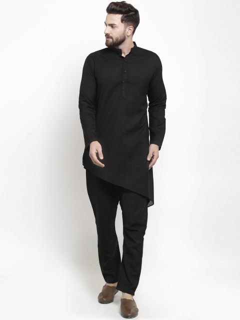 

TREEMODA Men Black Solid Men Kurta with Pyjamas