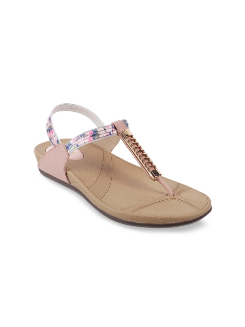 

Mochi Women Pink Printed T-Strap Flats