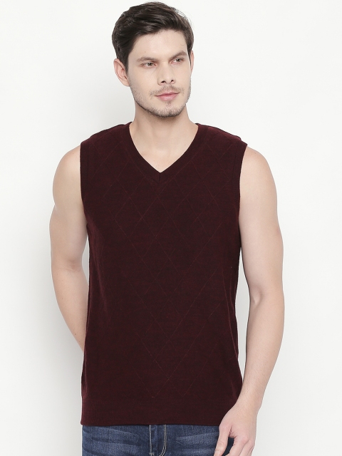 

RICHARD PARKER by Pantaloons Men Maroon Solid Sweater