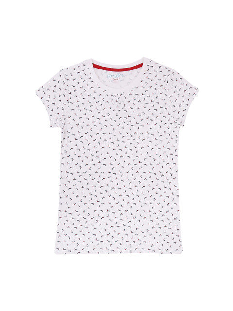 

Pantaloons Junior Girls Off-White Printed Round Neck T-shirt