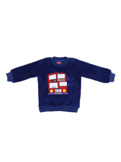 

Chirpie Pie by Pantaloons Boys Blue Self Design Sweater